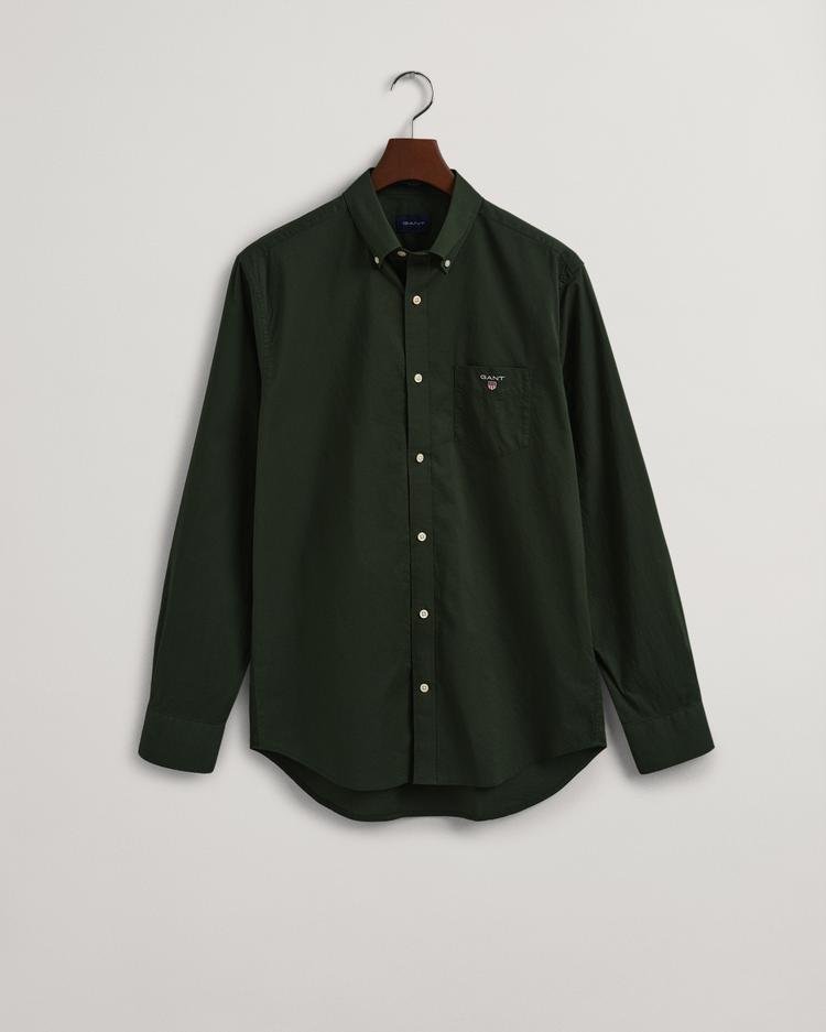 GANT Erkek Yeşil Regular Fit Düğmeli Yaka Broadcloth Gömlek