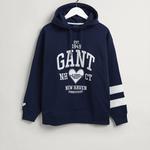 GANT Erkek Lacivert Relaxed Fit Kapüşonlu Logolu Sweatshirt