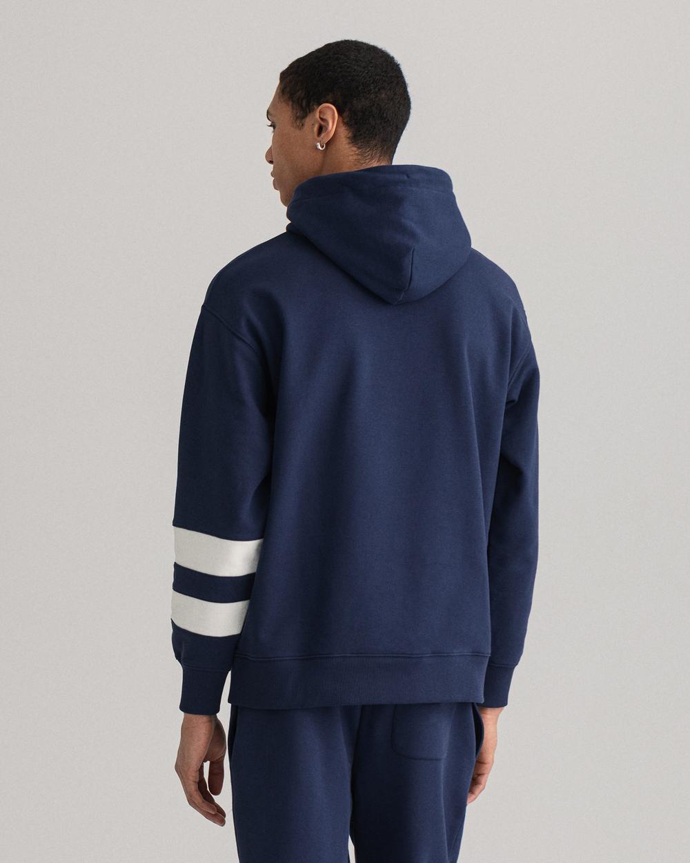 GANT Erkek Lacivert Relaxed Fit Kapüşonlu Logolu Sweatshirt