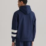 GANT Erkek Lacivert Relaxed Fit Kapüşonlu Logolu Sweatshirt