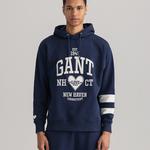 GANT Erkek Lacivert Relaxed Fit Kapüşonlu Logolu Sweatshirt