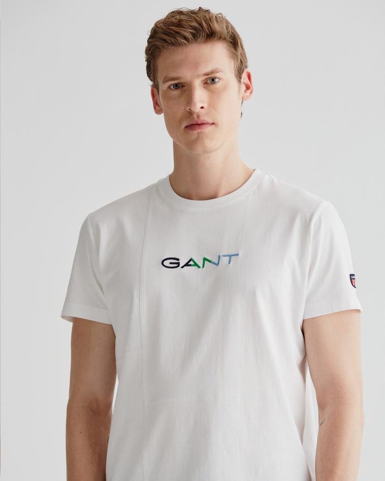 GANT Erkek Beyaz Regular Fit Bisiklet Yaka T-shirt