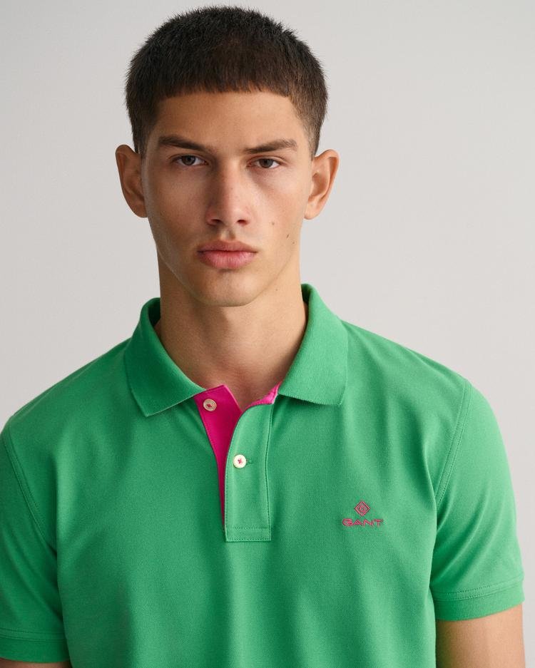 GANT Erkek Yeşil Slim Fit Logolu Polo