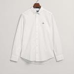 GANT Erkek Beyaz Slim Fit Düğmeli Yaka Logolu Gömlek