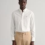 GANT Erkek Beyaz Slim Fit Düğmeli Yaka  Broadcloth Gömlek