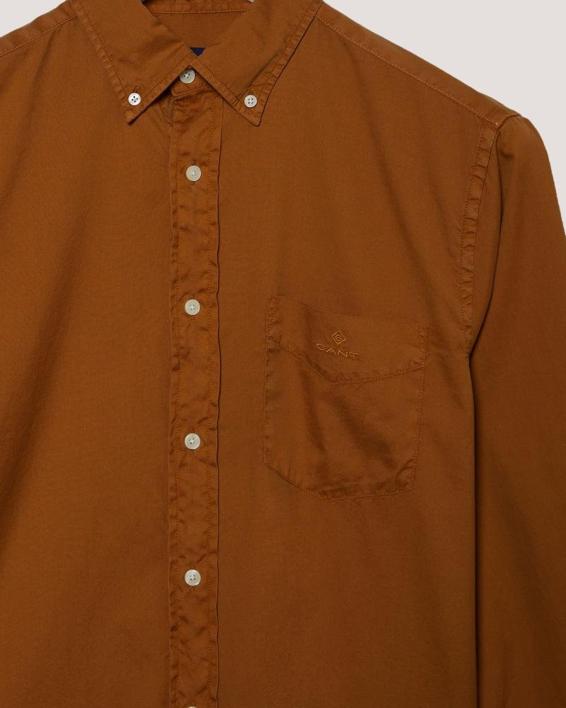 Gant Erkek Kahverengi Regular Fit Düğmeli Yaka Gömlek