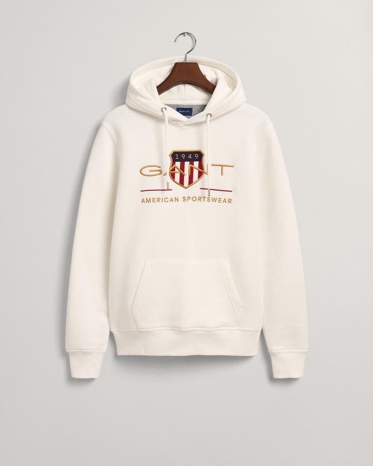 Gant Erkek Bej Regular Fit Kapüşonlu Logolu Sweatshirt