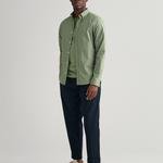 GANT Erkek Yeşil Slim Fit Düğmeli Yaka Broadcloth Gömlek