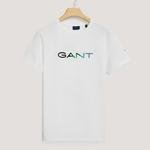 GANT Erkek Beyaz Regular Fit Bisiklet Yaka T-shirt