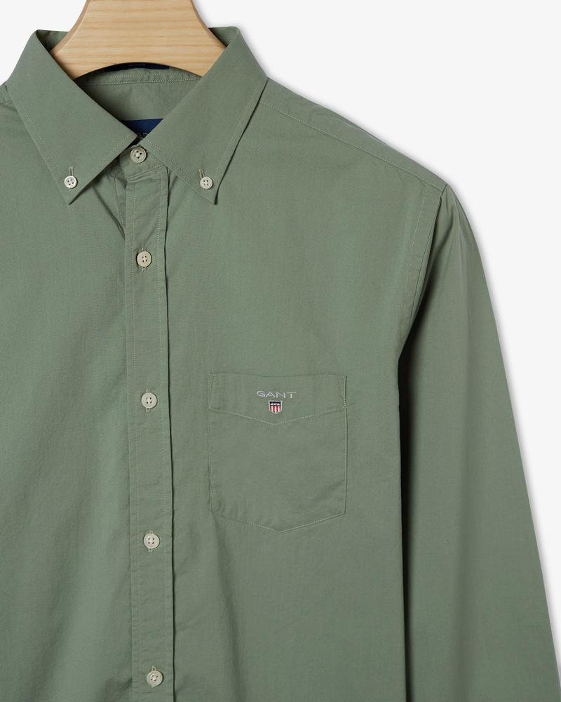 GANT Erkek Yeşil Regular Fit Düğmeli Yaka Broadcloth Gömlek