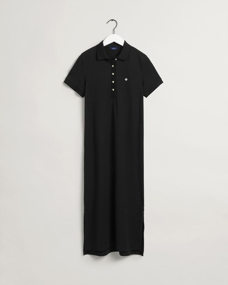GANT Kadın Siyah Regular Fit Polo Yaka Elbise
