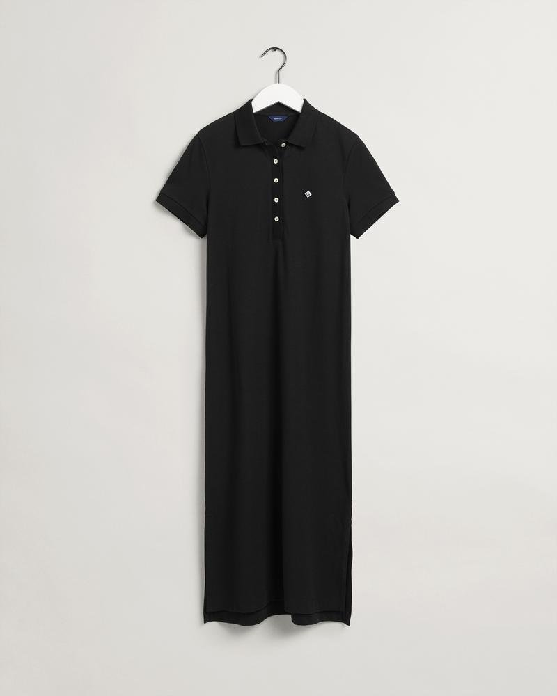 GANT Kadın Siyah Regular Fit Polo Yaka Elbise