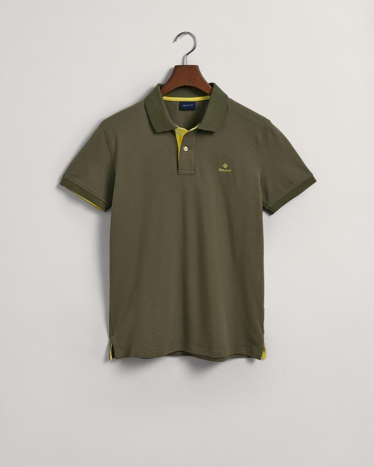GANT Erkek Yeşil Slim Fit Logolu Polo