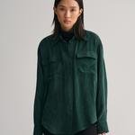 GANT Kadın Yeşil Relaxed Fit Klasik Yaka Gömlek