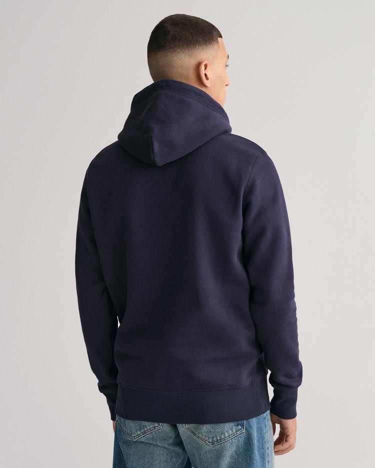 GANT Erkek Lacivert Regular Fit Kapüşonlu Logolu Sweatshirt_1