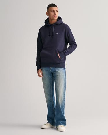 GANT Erkek Lacivert Regular Fit Kapüşonlu Logolu Sweatshirt_4