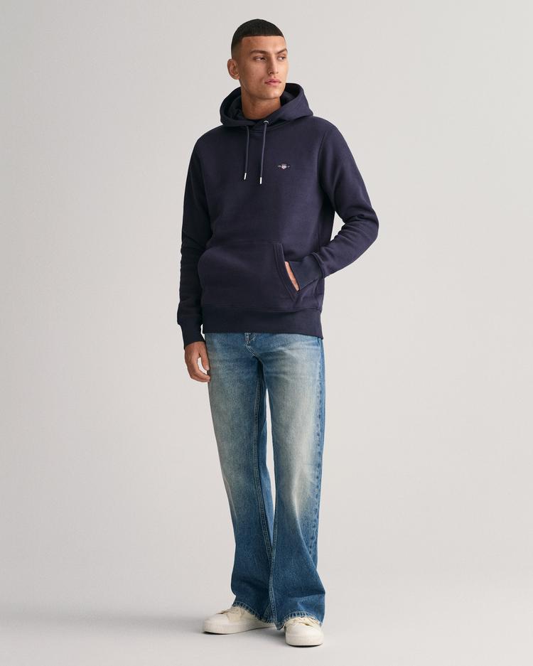 GANT Erkek Lacivert Regular Fit Kapüşonlu Logolu Sweatshirt_4