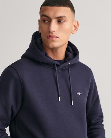 GANT Erkek Lacivert Regular Fit Kapüşonlu Logolu Sweatshirt_3