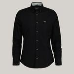 GANT Erkek Siyah Slim Fit Düğmeli Yaka Logolu Gömlek