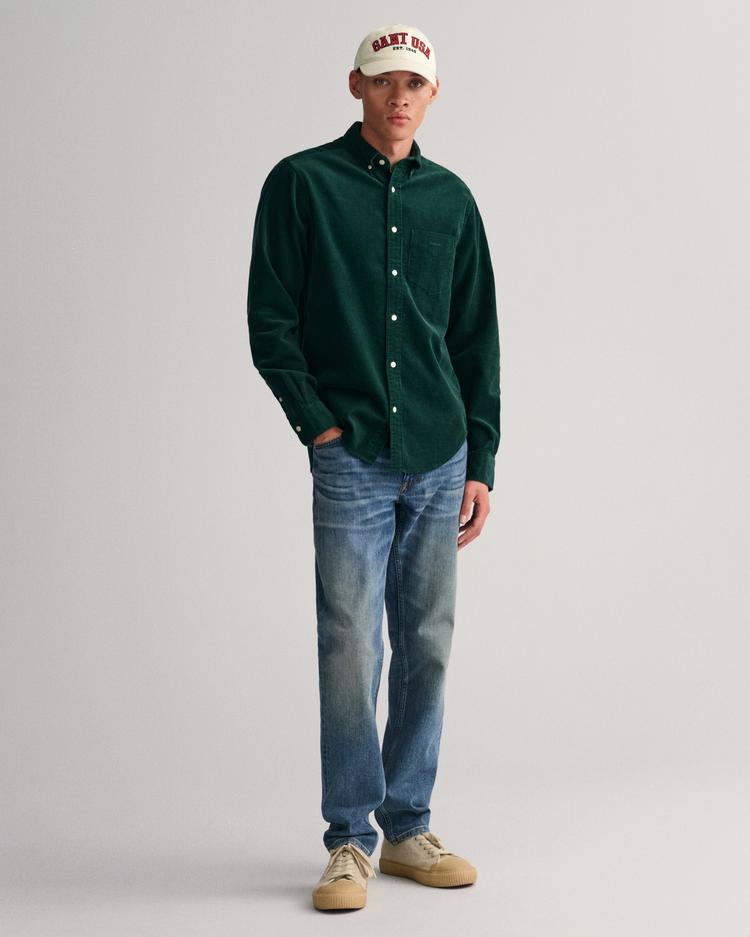 GANT Erkek Yeşil Regular Fit Düğmeli Yaka Gömlek_4