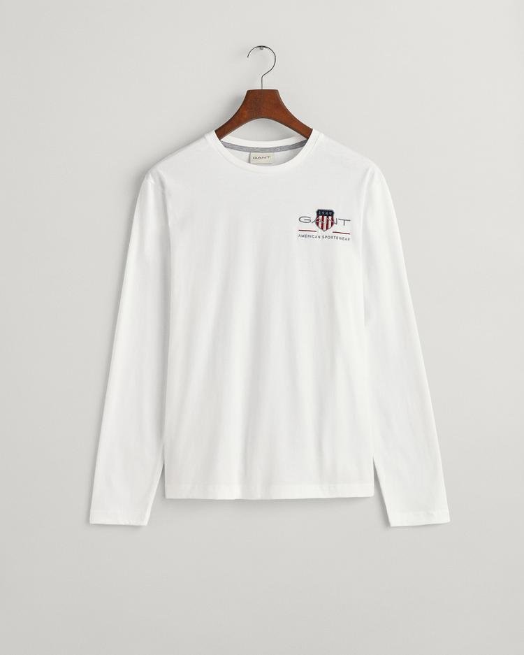 GANT Erkek Beyaz Regular Fit Bisiklet Yaka Logolu T-shirt