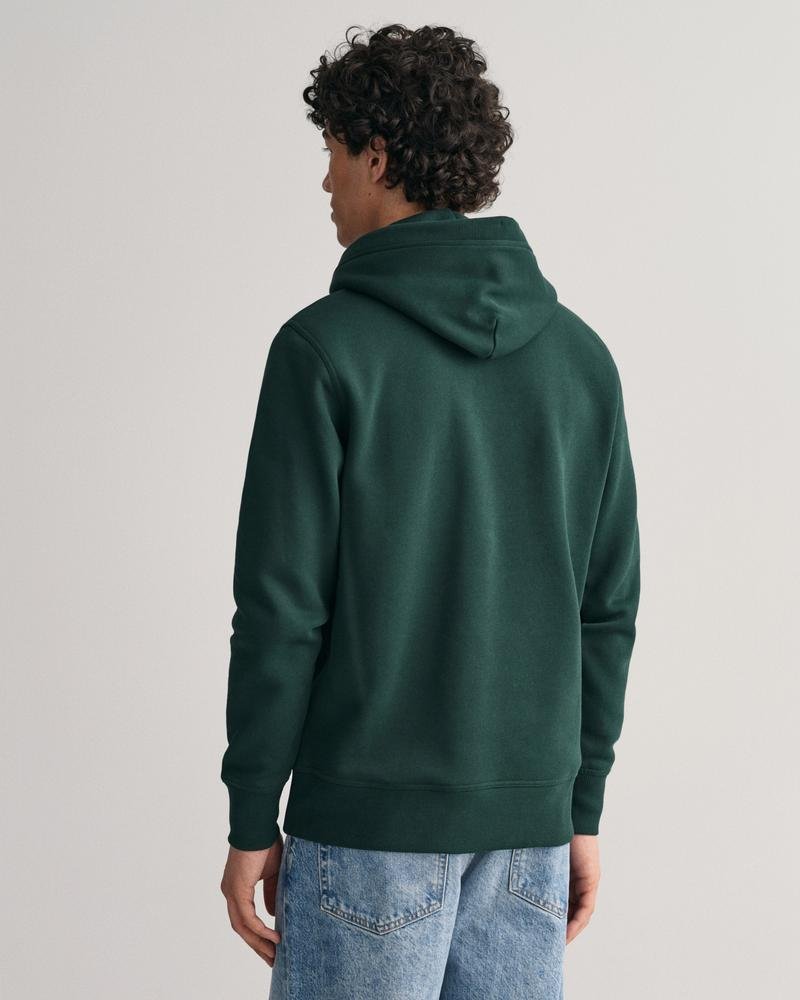 GANT Erkek Yeşil Regular Fit Kapüşonlu Logolu Sweatshirt