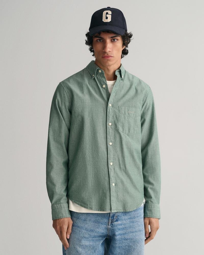 GANT Erkek Yeşil Regular Fit Düğmeli Yaka Gömlek