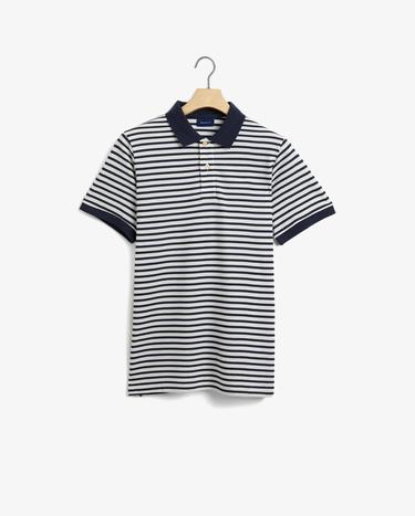 GANT Erkek Lacivert Regular Fit Çizgili Polo