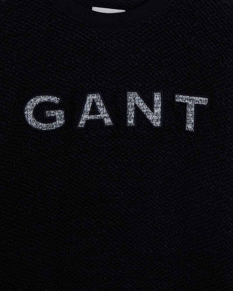 GANT Kadın Siyah Relaxed Fit Bisiklet Yaka Logolu Sweatshirt