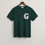 GANT Erkek Yeşil Regular Fit Bisiklet Yaka Logolu T-shirt
