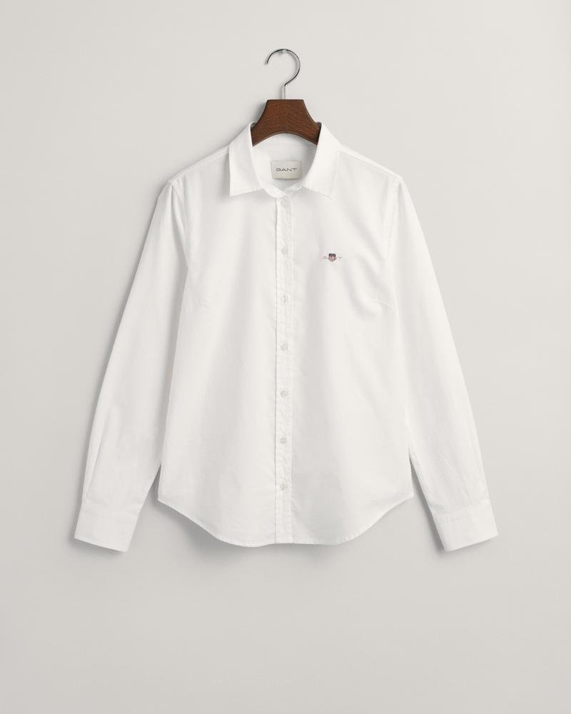 GANT Kadın Beyaz Slim Fit Klasik Yaka Oxford Gömlek