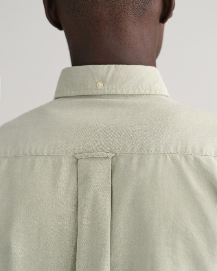 GANT Erkek Yeşil Regular Fit Düğmeli Yaka Logolu Oxford Gömlek