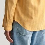 GANT Erkek Sarı Regular Fit Düğmeli Yaka Çizgili Oxford Gömlek