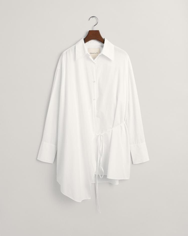 GANT Kadın Beyaz Oversize Fit Klasik Yaka Gömlek