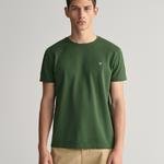 GANT Erkek Yeşil Slim Fit Bisiklet Yaka Logolu T-shirt