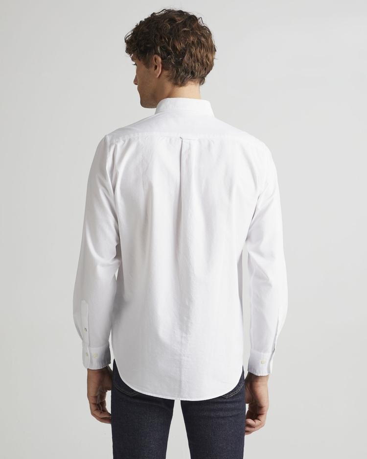 GANT Erkek Beyaz Regular Fit Düğmeli Yaka Oxford Gömlek
