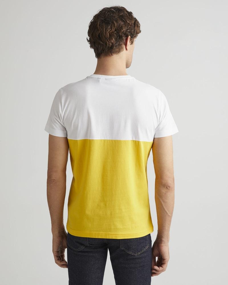 GANT Erkek Sarı Bisiklet Yaka Logolu T-shirt