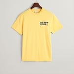 GANT Erkek Sarı Regular Fit Bisiklet Yaka Logolu T-shirt