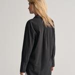 GANT Kadın Siyah Relaxed Fit Klasik Yaka Gömlek