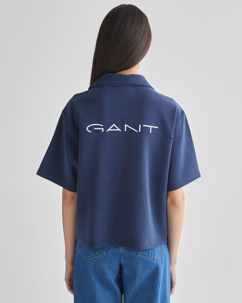 GANT Kadın Lacivert Oversize Fit Logolu Polo