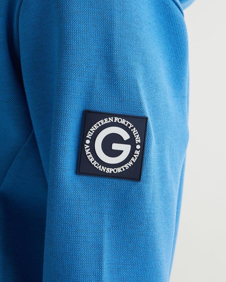 GANT Erkek Mavi Regular Fit Kapüşonlu Logolu Sweatshirt