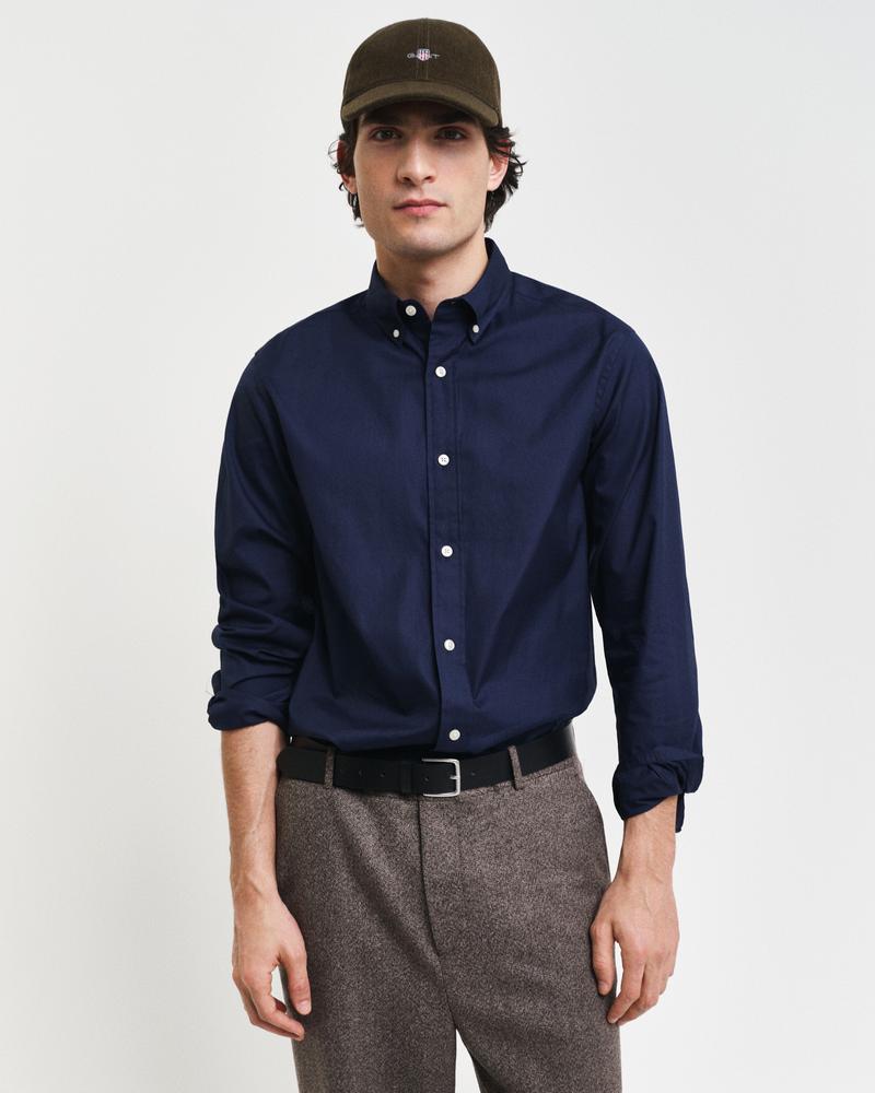 GANT Erkek Lacivert Regular Fit Düğmeli Yaka Oxford Gömlek