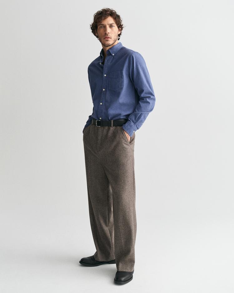 GANT Erkek Lacivert Regular Fit Düğmeli Yaka Logolu Gömlek_3