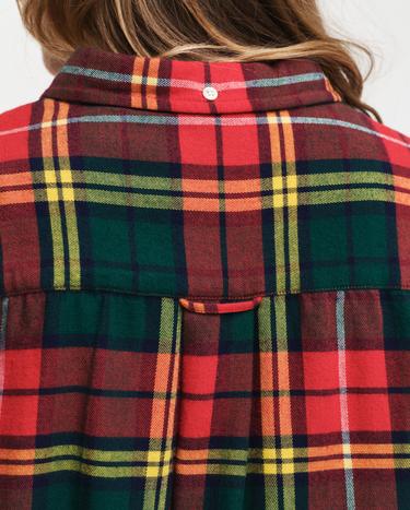 GANT Erkek Kırmızı Regular Fit Düğmeli Yaka Kareli Gömlek_8