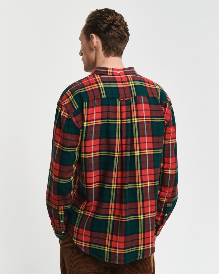 GANT Erkek Kırmızı Regular Fit Düğmeli Yaka Kareli Gömlek_6