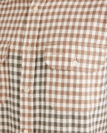 GANT Erkek Yeşil Regular Fit Düğmeli Yaka Ekose Gömlek_4