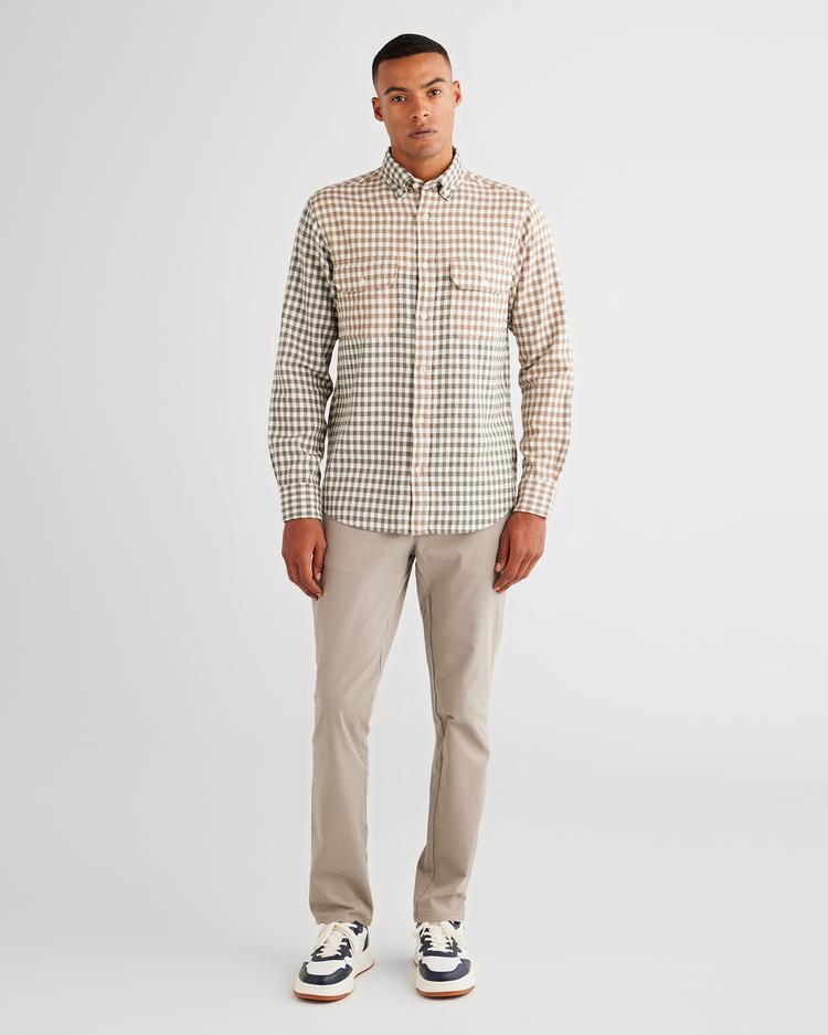 GANT Erkek Yeşil Regular Fit Düğmeli Yaka Ekose Gömlek_2