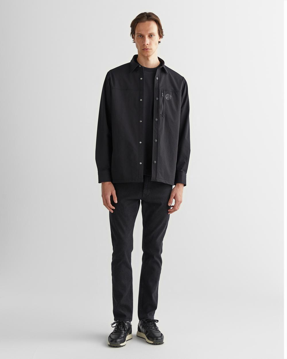 GANT Erkek Siyah Relaxed Fit Logolu Gömlek