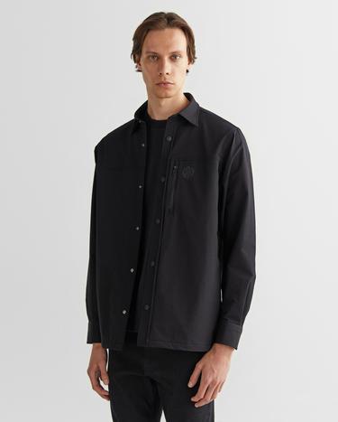 GANT Erkek Siyah Relaxed Fit Logolu Gömlek
