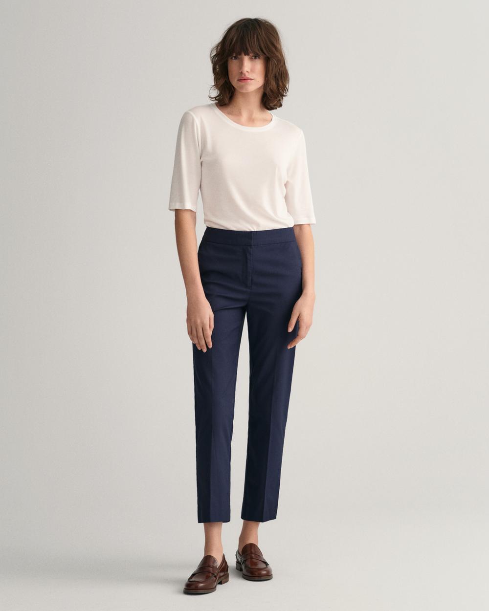 GANT Kadın Lacivert Slim Fit Pantolon